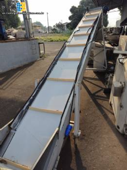 Inclined conveyor belt with talisca