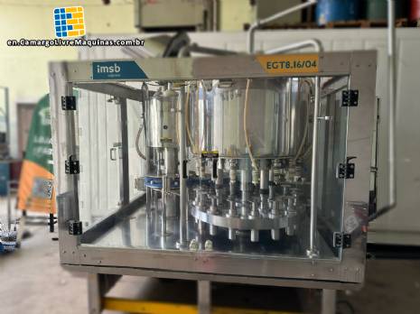 Stainless steel rotary filling machine with 16 IMSB nozzles for bottles and jars