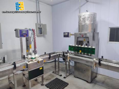 Aplimaq liquid screw-filling and rinsing line, 800 to 1000 liters per hour