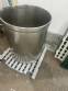 Hydraulic sausage stuffer with 2 stainless steel nozzles for sausages. Precision Stainless Steel