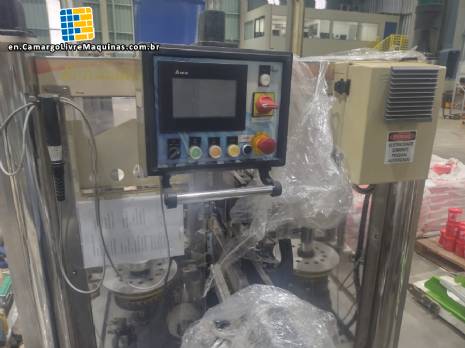 Automatic stainless steel labeling machine with two heads for Narita self-adhesive labels