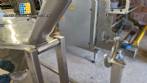 Inclined screw conveyor with stainless steel silo