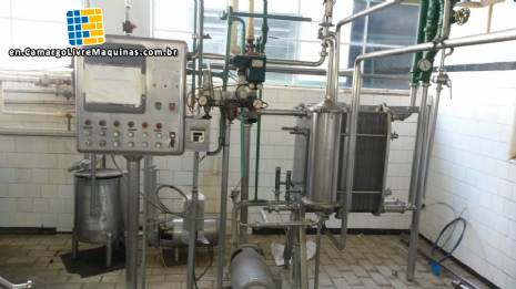 Complete set 7,500 litres for cheese milk pasteurizer