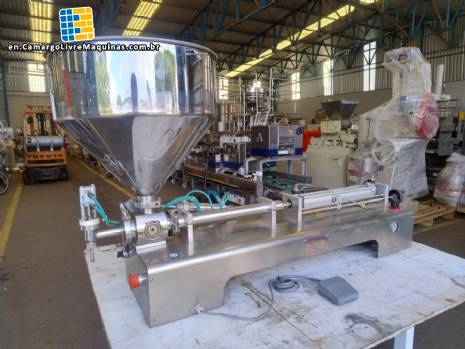 Countertop stainless steel filling machine for liquids and viscous liquids