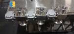 Linear filling machine with 6 pistons filling system