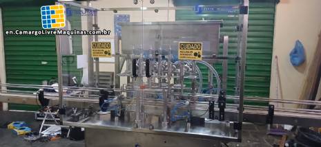 Linear filling machine with 6 pistons filling system