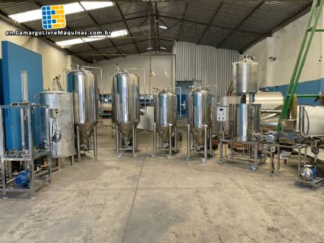 Production line for microbrewery, 600 to 750 liters of craft beer.