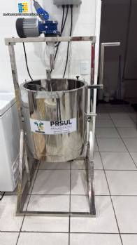 Stainless steel cooking pot with gas and electric heating, PRSUL 80 liters, for sweets and dairy products.