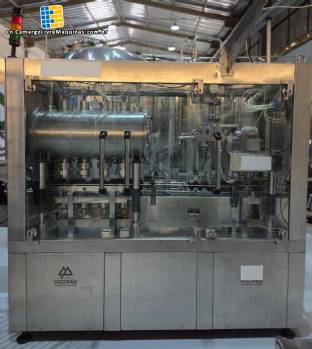 Line for filling cans of carbonated beverages with gas, 1,000 cans per hour. Line for filling cans of carbonated beverages with gas, 1,000 cans per hour.